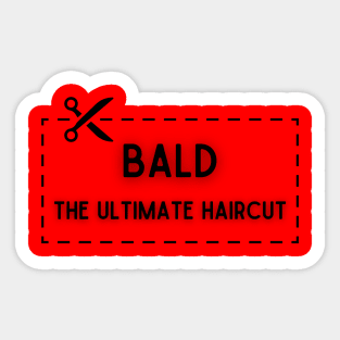 Bald Ultimate Haircut Black Sticker